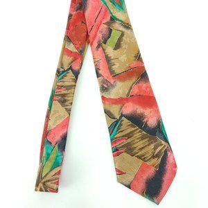 Sergio Valente Men's Necktie Abstract Red Vintage